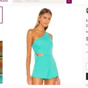 Turquoise Aimey One Shoulder Romper